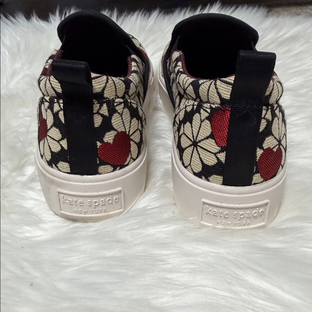 Kate Spade Black and Red Floral Sneakers - Picture 4 of 6